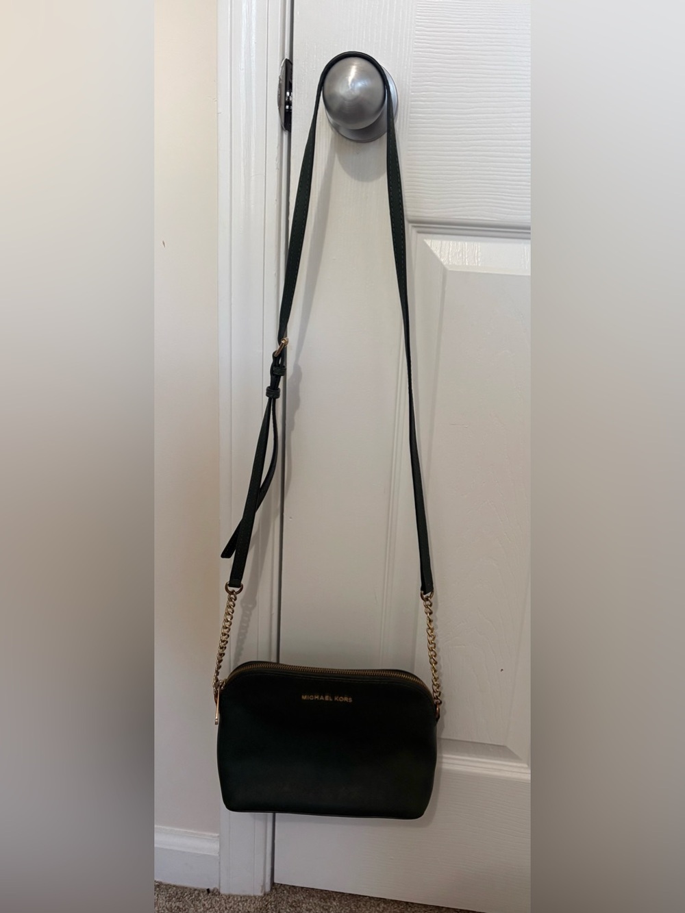 Michael Kors Black and Gold Crossbody Camera Bag